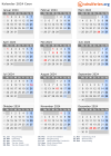 Kalender 2024 mit Ferien und Feiertagen Caen