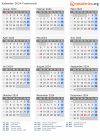 Kalender 2024 mit Ferien und Feiertagen Frankreich