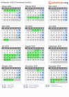 Kalender 2024 mit Ferien und Feiertagen Flevoland (mitte)