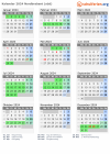Kalender 2024 mit Ferien und Feiertagen Nordbrabant (süd)