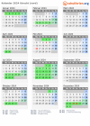 Kalender 2024 mit Ferien und Feiertagen Utrecht (nord)