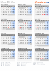 Kalender 2024 mit Ferien und Feiertagen Island