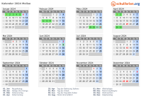 Kalender 2024 mit Ferien und Feiertagen Molise