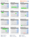 Kalender 2024 mit Ferien und Feiertagen Agder