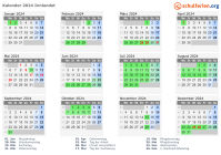 Kalender 2024 mit Ferien und Feiertagen Innlandet