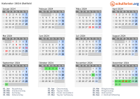 Kalender 2024 mit Ferien und Feiertagen Østfold