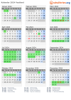 Kalender 2024 mit Ferien und Feiertagen Vestland