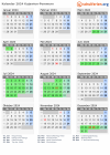 Kalender 2024 mit Ferien und Feiertagen Kujawien-Pommern
