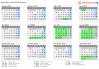 Kalender 2024 mit Ferien und Feiertagen Podlachien