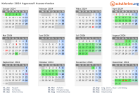 Kalender 2024 mit Ferien und Feiertagen Appenzell Ausserrhoden