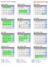 Kalender 2024 mit Ferien und Feiertagen Freiburg