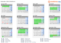 Kalender 2024 mit Ferien und Feiertagen Solothurn