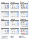 Kalender 2024 mit Ferien und Feiertagen Tansania