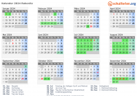 Kalender 2024 mit Ferien und Feiertagen Rakonitz