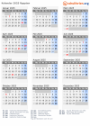 Kalender 2025 mit Ferien und Feiertagen Ägypten