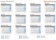 Kalender 2025 mit Ferien und Feiertagen Haderslev
