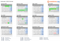 Kalender 2025 mit Ferien und Feiertagen Solrød