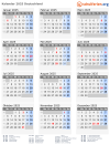 Kalender 2025 mit Ferien und Feiertagen Deutschland