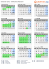 Kalender 2025 mit Ferien und Feiertagen Schleswig-Holstein
