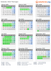Kalender 2025 mit Ferien und Feiertagen Thüringen