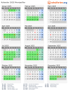 Kalender 2025 mit Ferien und Feiertagen Montpellier