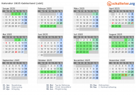 Kalender 2025 mit Ferien und Feiertagen Gelderland (süd)