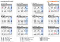Kalender 2025 mit Ferien und Feiertagen Italien