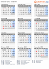 Kalender 2025 mit Ferien und Feiertagen Sardinien