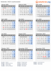 Kalender 2025 mit Ferien und Feiertagen Liechtenstein