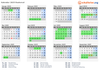 Kalender 2025 mit Ferien und Feiertagen Buskerud
