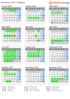 Kalender 2025 mit Ferien und Feiertagen Tröndelag