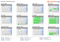Kalender 2025 mit Ferien und Feiertagen Masowien