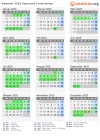 Kalender 2025 mit Ferien und Feiertagen Appenzell Innerrhoden
