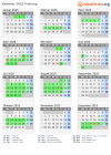 Kalender 2025 mit Ferien und Feiertagen Freiburg