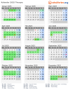 Kalender 2025 mit Ferien und Feiertagen Thurgau