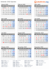 Kalender 2025 mit Ferien und Feiertagen Spanien