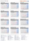 Kalender 2025 mit Ferien und Feiertagen USA