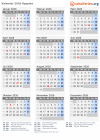 Kalender  mit Ferien und Feiertagen Ägypten