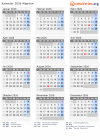 Kalender  mit Ferien und Feiertagen Algerien