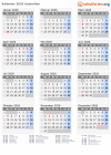 Kalender  mit Ferien und Feiertagen Australien