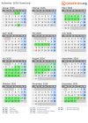 Kalender 2026 mit Ferien und Feiertagen Hamburg