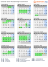 Kalender 2026 mit Ferien und Feiertagen Mecklenburg-Vorpommern