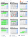 Kalender 2026 mit Ferien und Feiertagen Rheinland-Pfalz