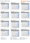 Kalender  mit Ferien und Feiertagen Ecuador