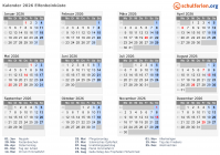 Kalender  mit Ferien und Feiertagen Elfenbeinküste