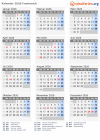 Kalender  mit Ferien und Feiertagen Frankreich