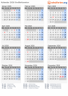 Kalender  mit Ferien und Feiertagen Großbritannien