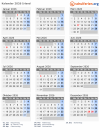 Kalender  mit Ferien und Feiertagen Irland