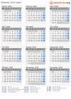 Kalender  mit Ferien und Feiertagen Japan