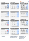 Kalender  mit Ferien und Feiertagen Kuba